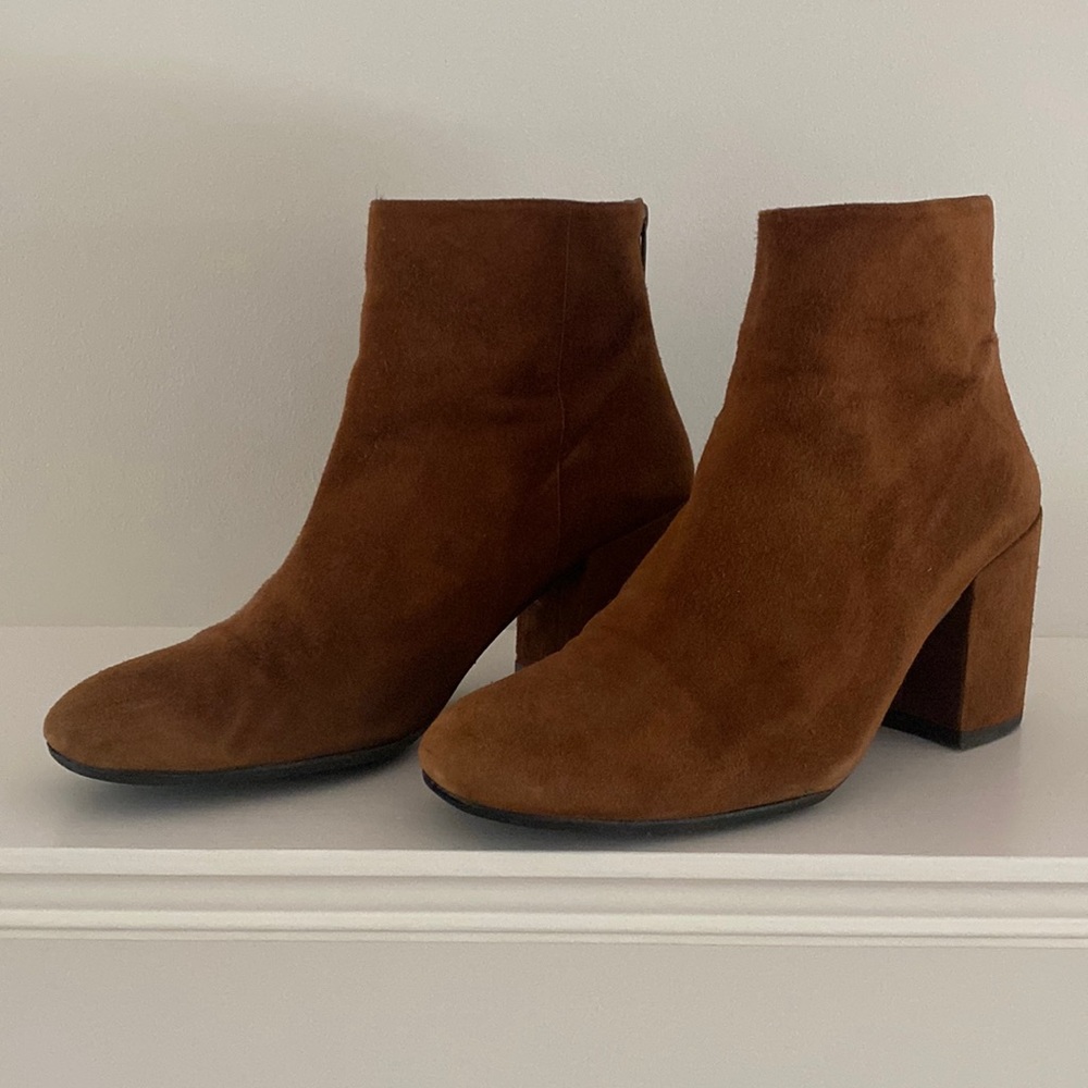 Stuart Weitzman Brown Suede Bootie | Size 8 - image 1